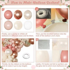 Dusty Pink Balloon Arch Kit 126 Pcs for Wedding, Birthday, Baby Shower Decor