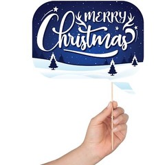 Christmas Photo Booth Props 41-pc Kit 8×10-Inch Sign Holiday Photobooth Prop
