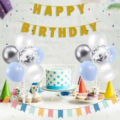 4Set Light Blue Silver Balloon Stand Table Centerpieces Party Decor