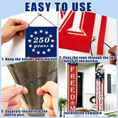 4-Piece Patriotic Flag Banners – Perfect for 250th Independence Day Celebration