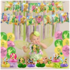 8Pcs Fairy For Tinkerbell Honeycomb Table Centerpiece,Cartoon Party Supplies …