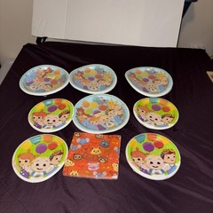 cocomelon 64 party plates 32 6 in 32 8in plates and 16 ct napkins
