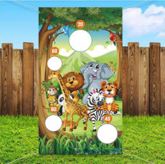 Fun Wild Animal Cornhole Birthday Party Bag Toss Game Forest Animal Sack Toss