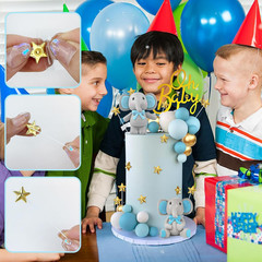 43 PCS Blue Elephant Cake Decoration Cute Baby Elephant Cake Decorations Oh Baby