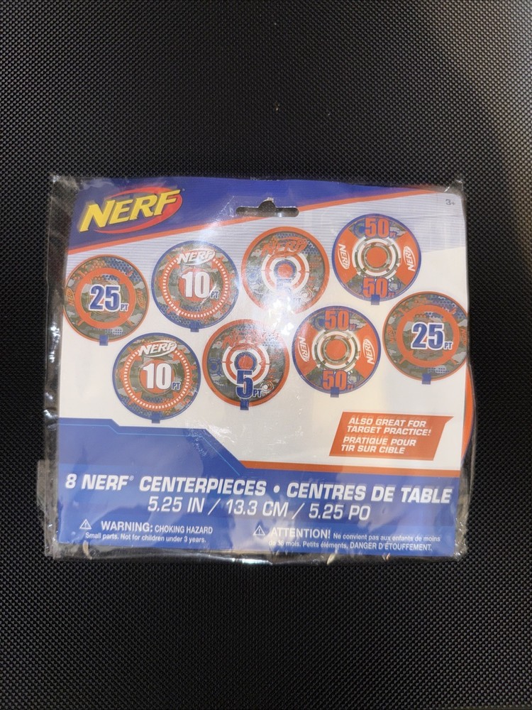 8 Nerf Centerpieces Bullseye Target Practice Party Favor Decor PT4