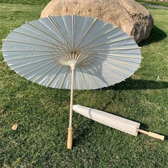 25 White Oiled Paper Umbrellas Chinese Japanese 23.6 Wide 25 pieces Decoration