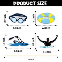 16 PCS Swimming Party Centerpiece Sticks Theme Happy Birthday Table Toppers