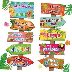 20 Pieces Party Decorations Hawaiian Party Welcome Sign Summer Tropical Luau