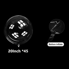 «45PCS 20 Inch Clear Bobo Balloons for Birthdays, Weddings, Baby Showers &