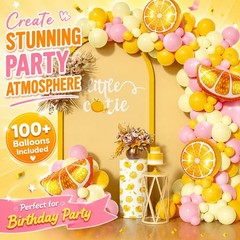 143Pcs Lemon Pink and Yellow Balloon Arch Garland Kit for Freshly Graduated, …