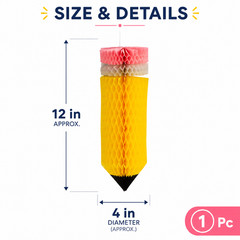 Pencil Hanging Honeycomb Decoration Classroom Teacher School Party Decor 12 In