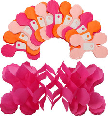 Hot-Pink Burnt-Orange Fall Party-Decorations – 12Pcs Streamers-Garland Birthday