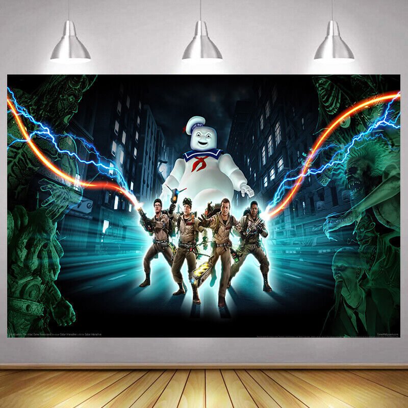 Ghostbusters Backdrop Ghost Happy Birthday Party Photo Background Banner