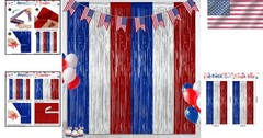 Stunning Red, Silver, and Blue Tinsel Backdrops – 2 Pack for July 4th Parties
