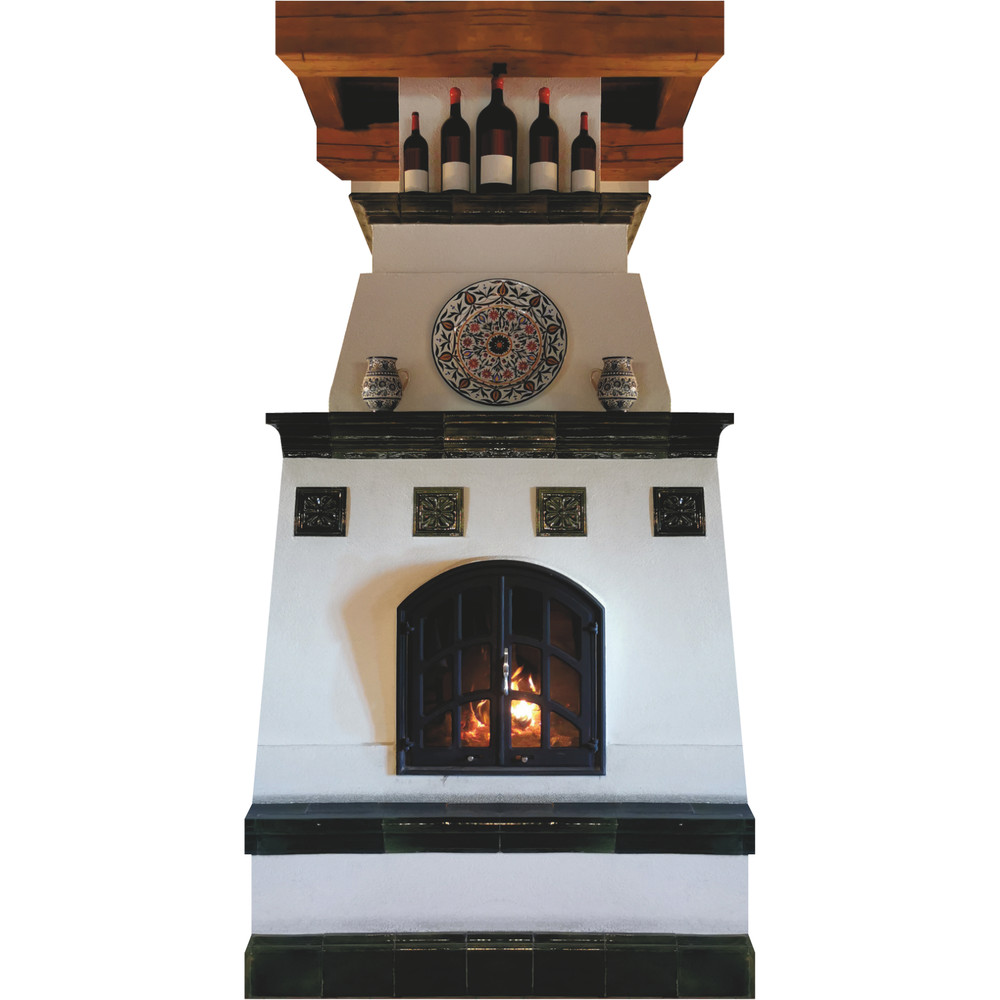 SP13452 Fancy Fireplace Fine China Wine Bottles Wall Cardboard Cutout Standee St