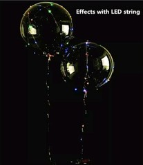 15pc 18″ Clear Bobo Ball. Helium LED Decoration Party Balloons.