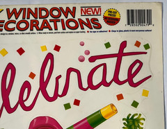 Party window clings, “Celebrate”, from Prime Designs, Reusable, NOS
