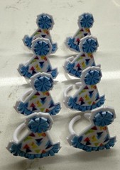 Happy Birthday Rings 32 Cupcake Toppers Featuring Multi-Colored Balloons Part…