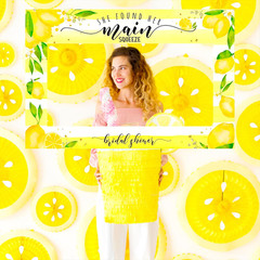 Lemon Bridal Shower Party Photo Booth Props Lemon Citrus Lemonade Theme Bride to
