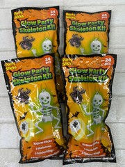 Halloween Glow Party Skeleton Kit Spider Rings Glow Sticks Lot Of 4
