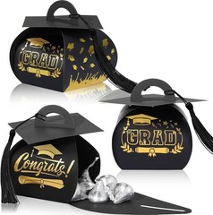 30 Graduation Cap Gift Boxes with Tassel for Class of 2026 Party Favors