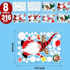 Funnlot Christmas Window Clings – 316PCS Decorations