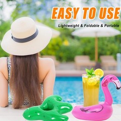 18 Pack Inflatable Drink Holders, Drink Floats Inflatable Pool Cup Holder Coa…