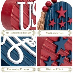 4th of July Decorations, 2 Pcs Large, 250th Anniversary USA Patriotic