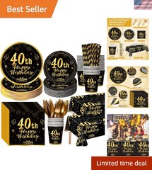 Stylish 452 Pcs 40th Birthday Party Supplies: All-in-One Celebration Kit