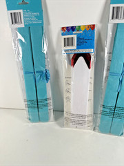 NEW 3 Hanging Tissue Decoration Pom Poms 2x 12” Aqua Blue 2pks 1x 17″ White/Red