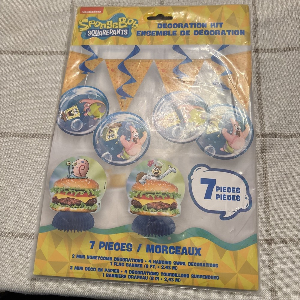 NEW Spongebob Squarepants Birthday party decorations kit 7 pcs