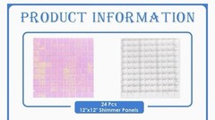 KATE 24PCS Pink Iridescent Wall Backdrop Panels 12″x12″ Square Sequins NIOB