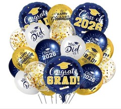 Navy Blue and Gold Graduation Balloons Graduation Decorations 2026, 51Pcs Grad L