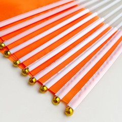 Consummate 25 Pack Solid Orange Flag Small Mini Plain Orange DIY Flags on Stick,