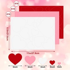 Assorted Red Pink White Heart Paper Cutouts Card Stock Valentines 360 PCS