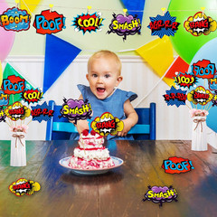 30 Pieces Hero Party Decorations Sign Cutouts Superhero Birthday Supplies Props!