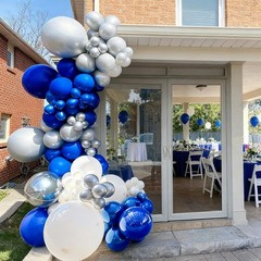 103pcs Blue White Silver Balloon Garland Kit 18/12/10/5 Inch Royal Blue and …