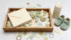Sage Green Gold Pacifiers Table Confetti Scatters Neutral Baby Shower Boy Girl F