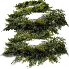 2P 6ft Artificial Christmas Garland, Real Touch Cedar Pine Garland-Pine Wreath*+