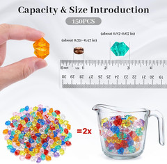 150PCS Multicolored Acrylic Gems for Decor, Crafts, and Party Favors