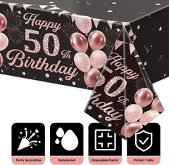 3 Pack 50th Birthday Decorations for Women – Happy 50th Birthday Tablecloth, …