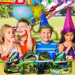 Nezyo 24 Pcs Reptile Birthday Party Supplies Snake Party Decorations Lizard F…