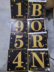 4pcs 70th Birthday Decorations Boxes, Black Gold Happy 70 Birthday Boxes