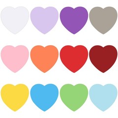 Heart Paper Cutouts Assorted Colors Valentines Wedding Board 2 Inch 600 PCS