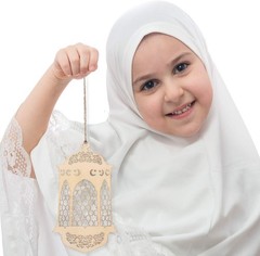 12 Pcs Wood Eid Al Adha Decoration Mubarak Wooden Ornaments Mubarak Hanging H…