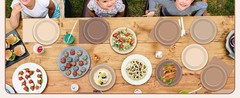 48Pcs Boho Baby Shower Decorations 7″ Gradient Brown Disposable Paper Plates and