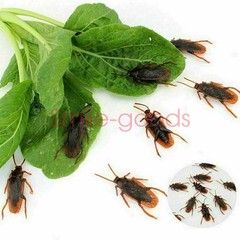 Prank Cockroaches Realistic Cock Roach Rubber Fake Creepy Bugs Gag Toy Joke 40pc