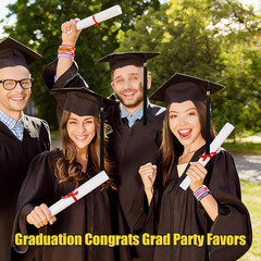 48PCS Class of 2026 Graduation Silicone Bracelets Bulk Congrats Grad Rubber Band