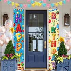 Happy Door Banner 12×71 Inch Vertical Hanging Party Decoration with Colorful …