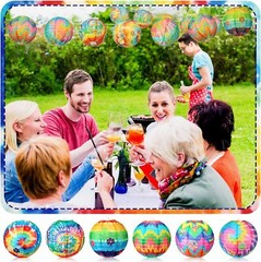 Panelee 12 Pcs 60s 70s Hippie Groovy Party Hanging Paper as the picture shows